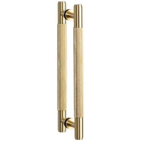 Buster + Punch Cross Set of (2) - 8-7/8" Center to Center 10-7/8" Long Luxury Industrial Diamond Knurled Solid Brass Back to Back Swinging / Sliding Door Handles - Pulls Brass
