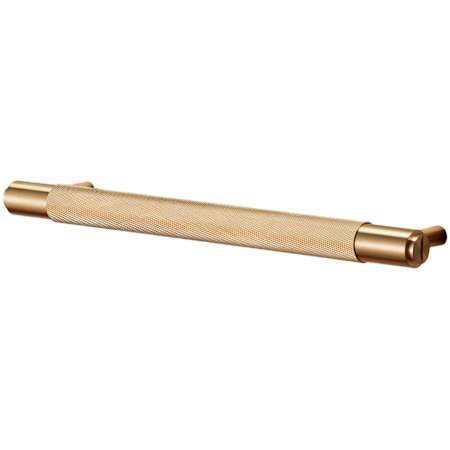 Buster + Punch Cross 4-15/16" Center to Center Luxury Industrial Diamond Knurled Barrel Solid Brass Cabinet Bar Handle / Drawer Bar Pull Brass