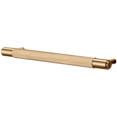 Buster + Punch Cross 12-13/16" Center to Center Luxury Industrial Diamond Knurl Barrel Solid Brass Large Cabinet Bar Handle / Drawer Bar Pull Brass
