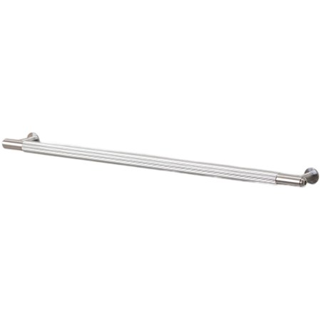 Buster + Punch Linear 12-13/16 Inch Center to Center Luxury Industrial Solid Stainless Steel Straight Ridge Knurl Cabinet Bar Handle / Drawer Bar Pull - No Backplate Steel