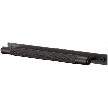 Buster + Punch Cross 4-15/16" Center to Center Bespoke Industrial Diamond Knurl Solid Brass Cabinet / Drawer Handle with Backplate Smoked Bronze