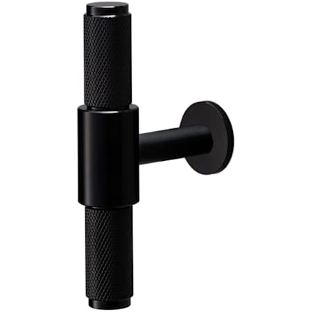 Buster + Punch Cross 3-3/4" T Bar Luxury Bespoke Industrial Diamond Knurl Cabinet / Drawer Bar Knob with Small Backplate Black