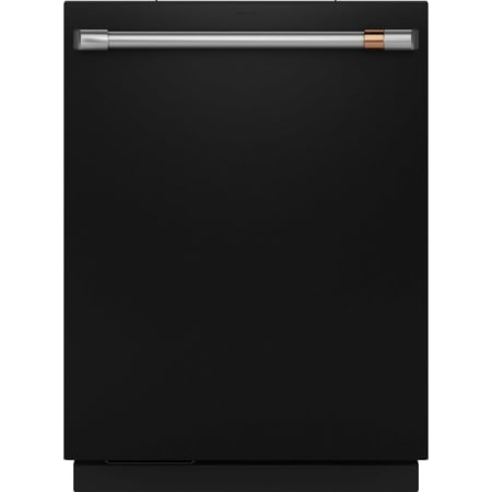 Cafe 24 Inch Wide 16 Place Setting Built-In Top Control Dishwasher with Dual Convection Ultra Dry and Ultra Wash Top Rack Matte Black / Brushed Stainless