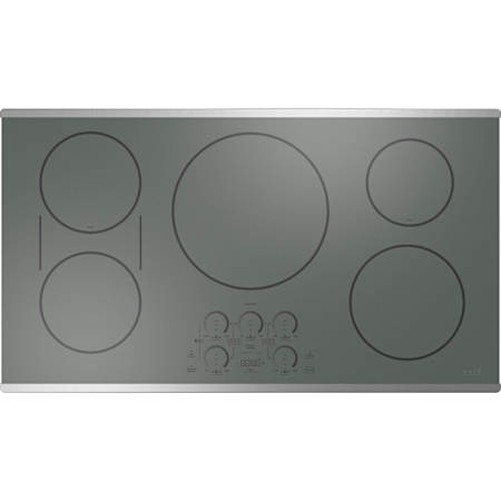 Cafe 36 Inch Wide 5 Burner Induction Cooktop with Built-in Wi-Fi Stainless Steel