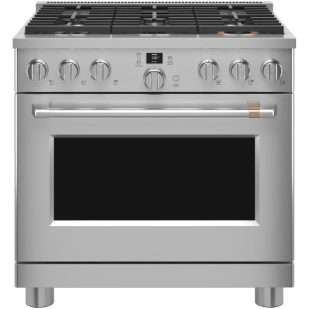 Cafe 36 Inch Wide 5.75 Cu. Ft. Slide In Dual Fuel Range with Multi-Ring Burner and Built-In Wifi Stainless Steel / Brushed Stainless