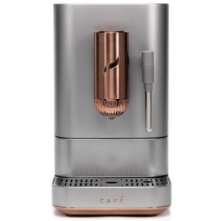 Cafe 40.5 Oz. 5 Setting Countertop Espresso Machine with Grinder Steel Silver