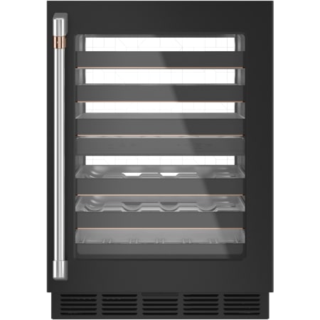 Cafe 24 Inch Wide 46 Bottle Capacity Built-In/Free Standing Wine Cooler Black / Brushed Stainless