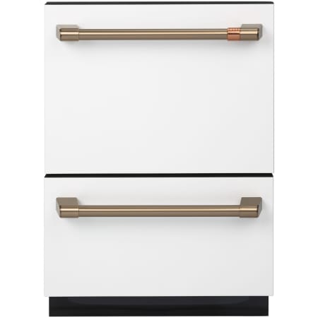 Matte White / Brushed Bronze