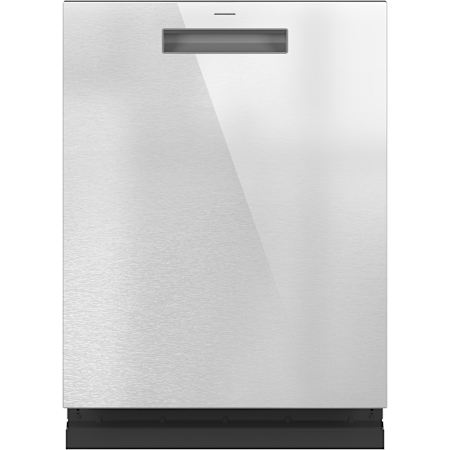 Cafe 24 Inch Wide 16 Place Setting Built-In Top Control Dishwasher with LED Lighting and Ultra Wash Top Rack Platinum Glass