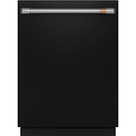 Cafe 24 Inch Wide 16 Place Setting Built-In Top Control Dishwasher with Dual Convection Ultra Dry, LED Lighting, and Ultra Wash Top Rack Matte Black