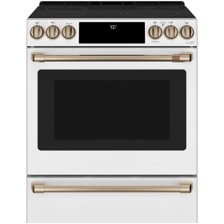 Matte White / Brushed Bronze