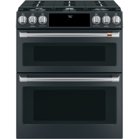 Cafe 30 Inch Wide 6.7 Cu. Ft. Slide In Gas Range with Convection and Griddle Matte Black