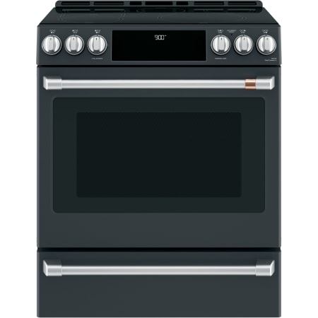 Cafe 30 Inch Wide 5.7 Cu. Ft. Slide In Induction Range with Convection and Warming Drawer Matte Black