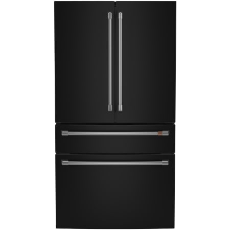 Cafe 36 Inch Wide 23.2 Cu. Ft. Energy Star Certified Bottom Freezer with Dual Dispense AutoFill Pitcher and Convertible Drawer Matte Black / Brushed Stainless