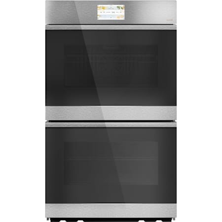 Cafe 30 Inch Wide 10 Cu. Ft. Double Electric Oven with In-Oven Camera Platinum Glass