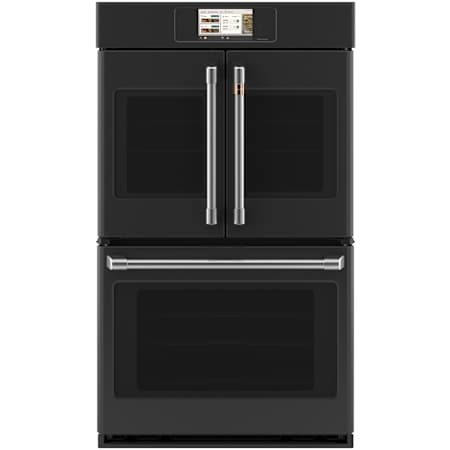 Cafe Professional 30 Inch Wide 10.0 Cu. Ft. Electric French Door Double Oven Matte Black