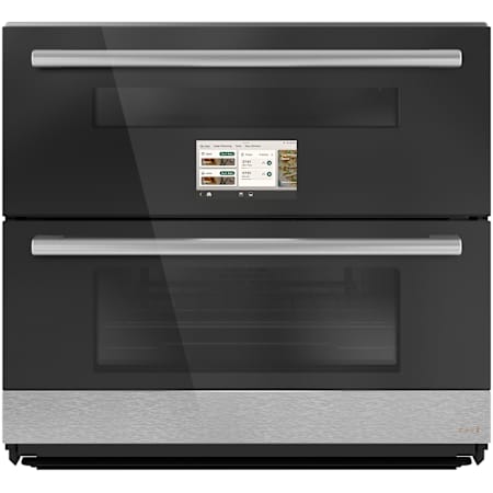 Cafe 30 Inch Wide 5.0 Cu. Ft. Electric Double Oven Platinum Glass