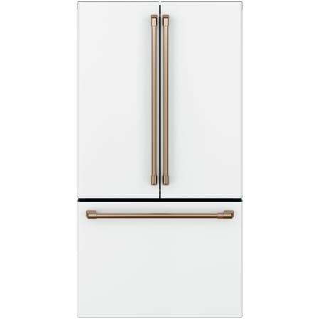 Cafe 36 Inch Wide 23.1 Cu. Ft. Counter Depth French Door Refrigerator with Internal Dispenser and Wi-Fi Compatibility Matte White / Brushed Bronze