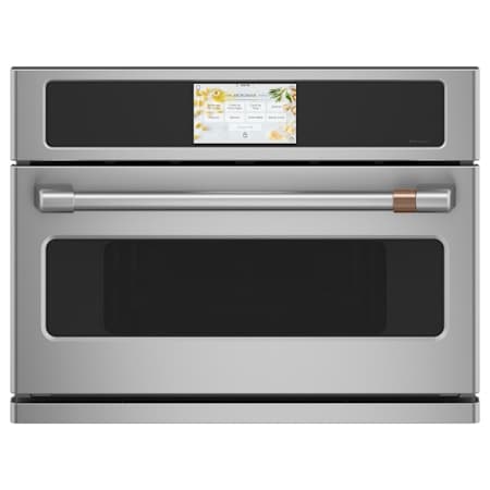 Cafe 30 Inch Wide 1.7 Cu. Ft. 975 Watt Built In Microwave with Convection Cooking and WiFi Stainless Steel
