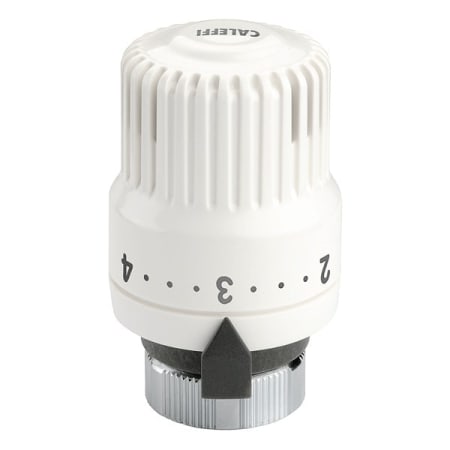 Caleffi Thermostatic Control Head with Built-In Sensor, 45-82 F Temperature Range for Radiator Valves White