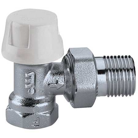 Caleffi Angled Radiator Valve Body, 1/2" NPT Connections, 40-212 F, 2.7 Cv Stainless Steel