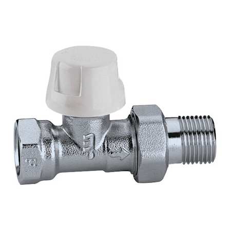 Caleffi Straight Radiator Valve Body, 1/2" NPT Connections, 40-212 F, 1.7 Cv Stainless Steel