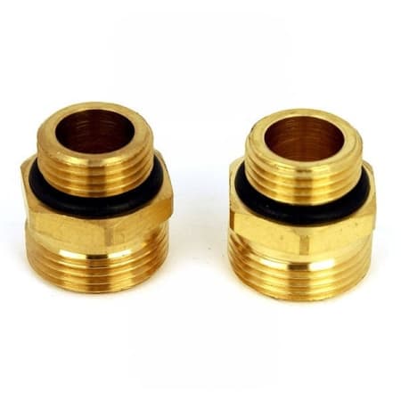 Caleffi Series 940 - Radiator Adapter - 1/2" x 3/4" Connections - QTY: 2 Brass