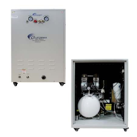 California Air Tools 2 HP 10 Gal 125 Max PSI Single-Stage Portable Electric (110 Volt) Reciprocating Air Compressor with 98% Dryer, Auto Drain and Sound Proof Cabinet N/A