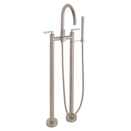 California Faucets Asilomar Floor Mounted Tub Filler with Built-In Diverter - Includes Hand Shower Satin Nickel