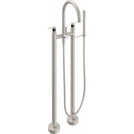 California Faucets Asilomar Floor Mounted Tub Filler with Built-In Diverter - Includes Hand Shower Satin Nickel