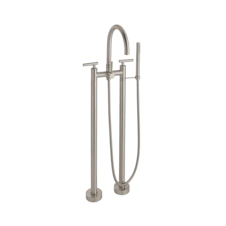 California Faucets Asilomar Widespread Lever Handle Floor Mounted Tub Filler Satin Nickel