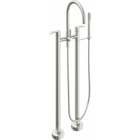 California Faucets Asilomar Floor Mounted Tub Filler with Built-In Diverter - Includes Hand Shower Satin Nickel