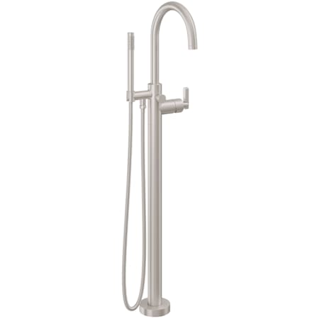 California Faucets Asilomar Floor Mounted Tub Filler with Built-In Diverter - Includes Hand Shower Satin Nickel
