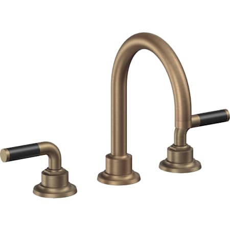 California Faucets Descanso 1.2 GPM Widespread Bathroom Faucet with Pop-Up Drain Assembly and Lever Handles Antique Brass Flat