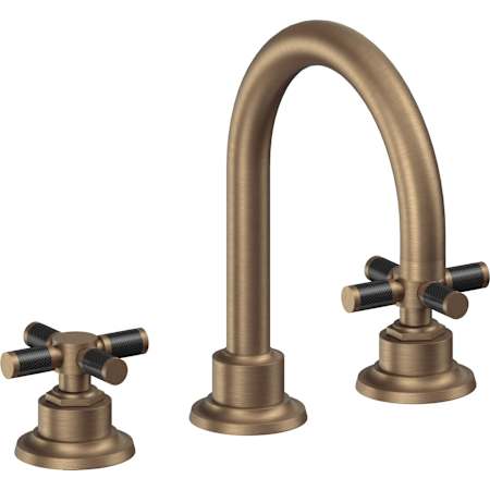 California Faucets Descanso 1.2 GPM Widespread Bathroom Faucet with Pop-Up Drain Assembly and Cross Handles Antique Brass Flat