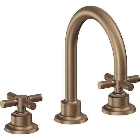 California Faucets Descanso 1.2 GPM Widespread Bathroom Faucet with Pop-Up Drain Assembly and Cross Handles Antique Brass Flat
