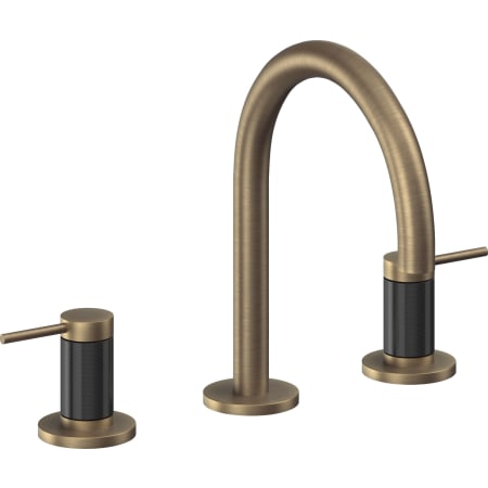 California Faucets D Street 1.2 GPM Widespread Bathroom Faucet with 1-1/4" ZeroDrain and Lever Handles Antique Brass Flat