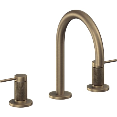 California Faucets D Street 1.2 GPM Widespread Bathroom Faucet with 1-1/4" Completely Finished ZeroDrain and Lever Handles Antique Brass Flat