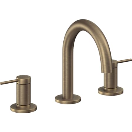 California Faucets D Street 1.2 GPM Widespread Bathroom Faucet with 1-1/4" ZeroDrain and Lever Handles Antique Brass Flat