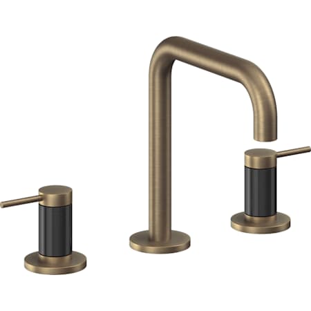 California Faucets D Street 1.2 GPM Widespread Bathroom Faucet with 1-1/4" Completely Finished ZeroDrain and Lever Handles Antique Brass Flat