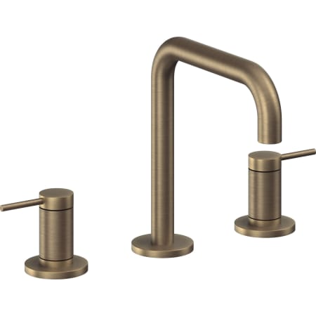 California Faucets D Street 1.2 GPM Widespread Bathroom Faucet with 1-1/4" ZeroDrain and Lever Handles Antique Brass Flat