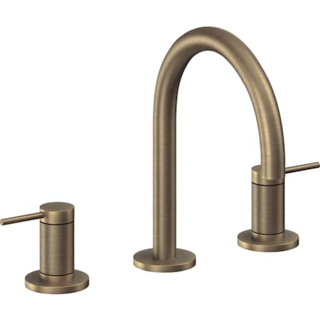 California Faucets D Street 1.2 GPM Widespread Bathroom Faucet with 1-1/4" Completely Finished ZeroDrain and Lever Handles Antique Brass Flat