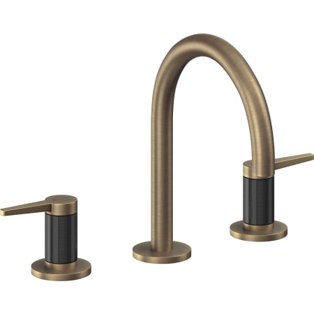 California Faucets D Street 1.2 GPM Widespread Bathroom Faucet with 1-1/4" ZeroDrain and Lever Handles Antique Brass Flat
