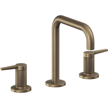 California Faucets D Street 1.2 GPM Widespread Bathroom Faucet with 1-1/4" ZeroDrain and Lever Handles Antique Brass Flat