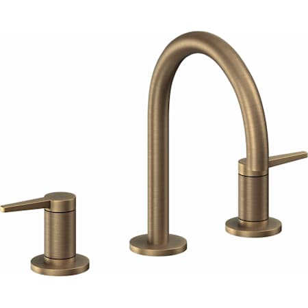 California Faucets D Street 1.2 GPM Widespread Bathroom Faucet with 1-1/4" ZeroDrain and Lever Handles Antique Brass Flat