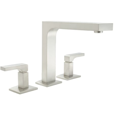 California Faucets Solimar Deck Mounted Roman Tub Filler with Double Lever Handles - Includes Rough In Satin Nickel