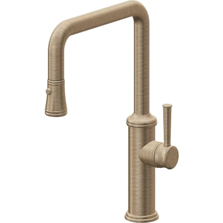 California Faucets Davoli 1.8 GPM Single Hole Pull Down Kitchen Faucet with 48 Series Handle Antique Brass Flat