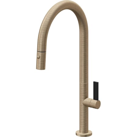 California Faucets Poetto 1.8 GPM Single Hole Pre-Rinse Pull Down Kitchen Faucet - Includes Escutcheon Antique Brass Flat