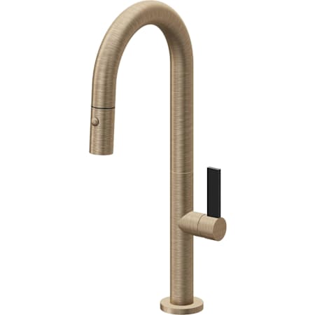 California Faucets Poetto 1.8 GPM Single Hole Pre-Rinse Pull Down Bar Faucet - Includes Escutcheon Antique Brass Flat