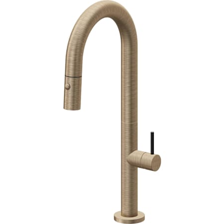 California Faucets Poetto 1.8 GPM Single Handle Single Hole Pull-Down Spray Bar / Prep Faucet Antique Brass Flat